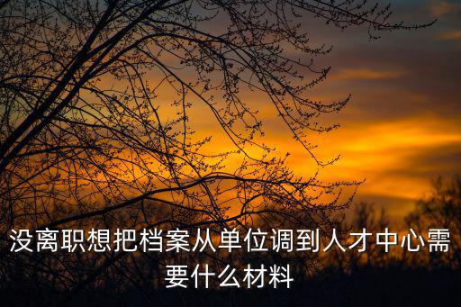 沒離職想把檔案從單位調到人才中心需要什么材料