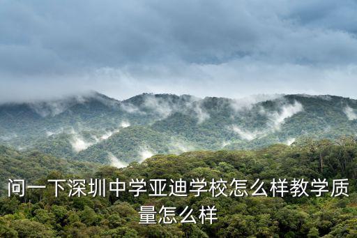問一下深圳中學亞迪學校怎么樣教學質(zhì)量怎么樣