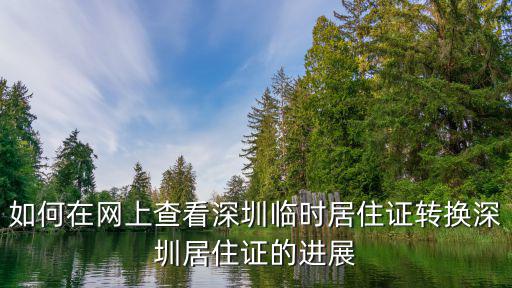 如何在網上查看深圳臨時居住證轉換深圳居住證的進展