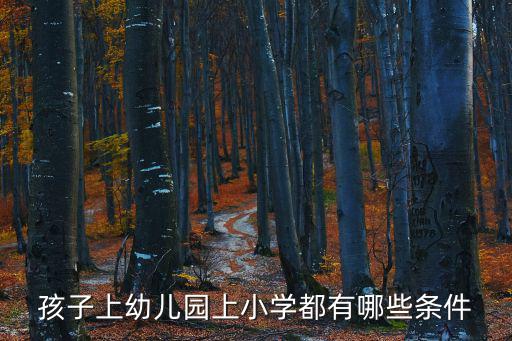 孩子上幼兒園上小學都有哪些條件