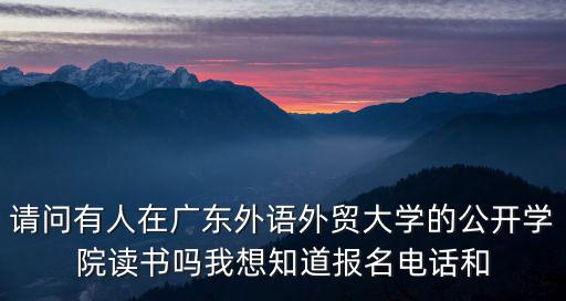 請問有人在廣東外語外貿大學的公開學院讀書嗎我想知道報名電話和