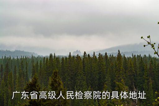 廣東省高級人民檢察院的具體地址