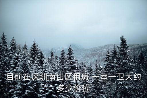 目前在深圳南山區(qū)租房 一室一衛(wèi)大約多少價(jià)位