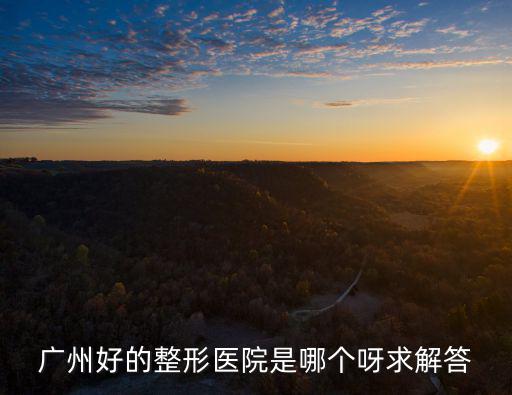 廣州好的整形醫(yī)院是哪個(gè)呀求解答