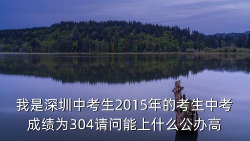 我是深圳中考生2015年的考生中考成績?yōu)?04請問能上什么公辦高
