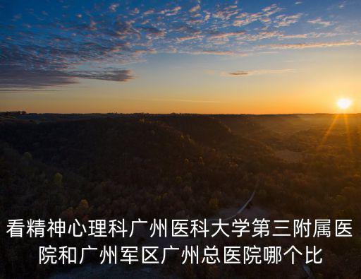 看精神心理科廣州醫科大學第三附屬醫院和廣州軍區廣州總醫院哪個比
