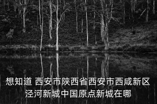 想知道 西安市陜西省西安市西咸新區涇河新城中國原點新城在哪