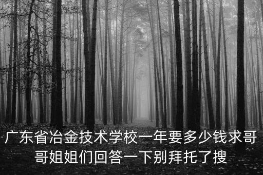 廣東省冶金技術學校一年要多少錢求哥哥姐姐們回答一下別拜托了搜