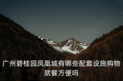 廣州碧桂園鳳凰城有哪些配套設施購物就餐方便嗎