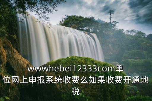 wwwhebei12333com單位網上申報系統收費么如果收費開通地稅