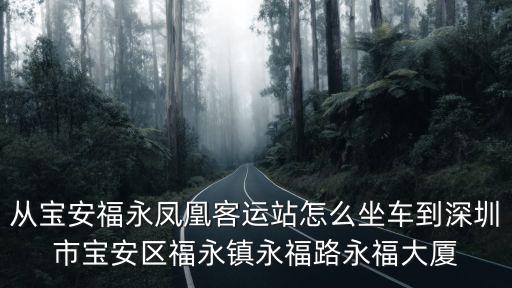 從寶安福永鳳凰客運站怎么坐車到深圳市寶安區福永鎮永福路永福大廈