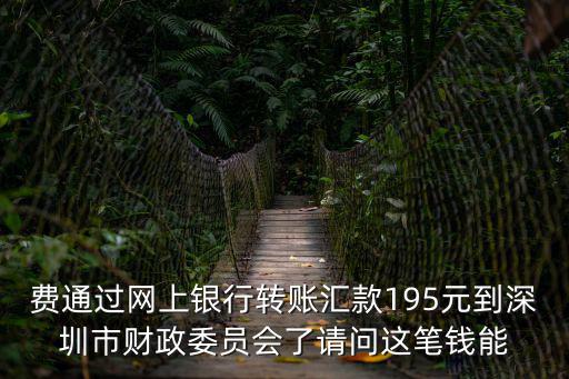 費通過網上銀行轉賬匯款195元到深圳市財政委員會了請問這筆錢能