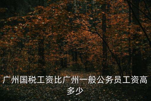 廣州國稅，廣州國稅工資比廣州一般公務員工資高多少