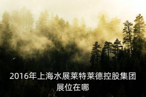 水展，2016年上海水展萊特萊德控股集團(tuán)展位在哪