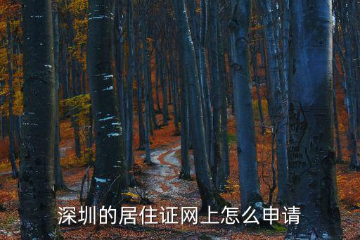 深圳的居住證網上怎么申請