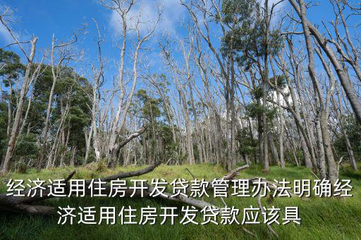 經濟適用住房開發貸款管理辦法明確經濟適用住房開發貸款應該具