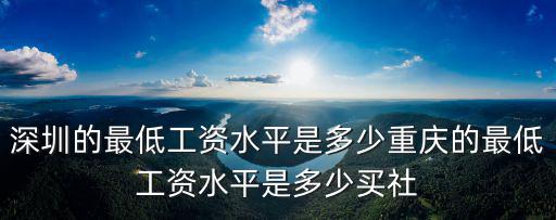 深圳的最低工資水平是多少重慶的最低工資水平是多少買(mǎi)社