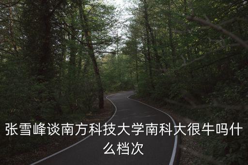張雪峰談南方科技大學(xué)南科大很牛嗎什么檔次