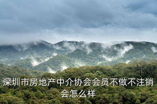 深圳市房地產中介協(xié)會會員不做不注銷會怎么樣