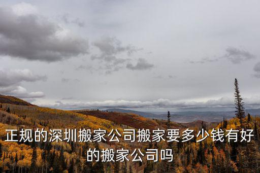 深圳搬家，正規(guī)的深圳搬家公司搬家要多少錢有好的搬家公司嗎