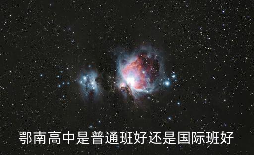 鄂南高中是普通班好還是國際班好
