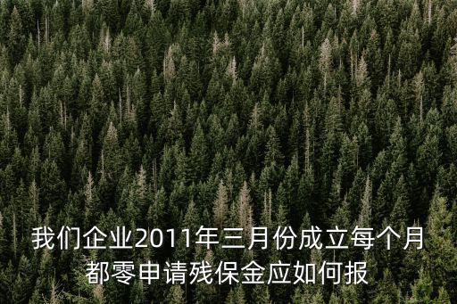 我們企業(yè)2011年三月份成立每個月都零申請殘保金應(yīng)如何報