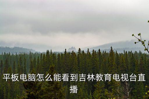 平板電腦怎么能看到吉林教育電視臺直播