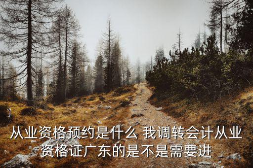 從業資格預約是什么 我調轉會計從業資格證廣東的是不是需要進