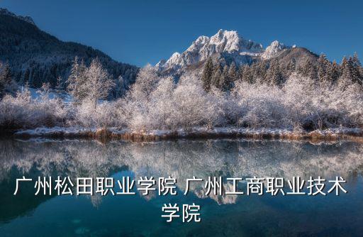 廣州松田職業(yè)學(xué)院 廣州工商職業(yè)技術(shù)學(xué)院