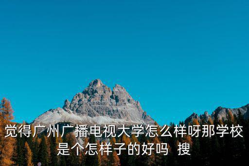 覺得廣州廣播電視大學怎么樣呀那學校是個怎樣子的好嗎  搜