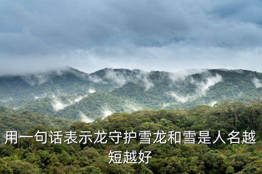 用一句話表示龍守護雪龍和雪是人名越短越好