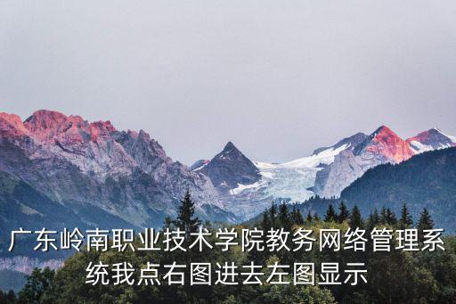 廣東嶺南職業(yè)技術(shù)學(xué)院教務(wù)網(wǎng)絡(luò)管理系統(tǒng)我點(diǎn)右圖進(jìn)去左圖顯示