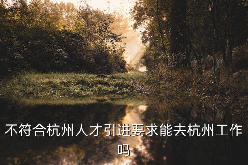 杭州市人才引進(jìn)，不符合杭州人才引進(jìn)要求能去杭州工作嗎