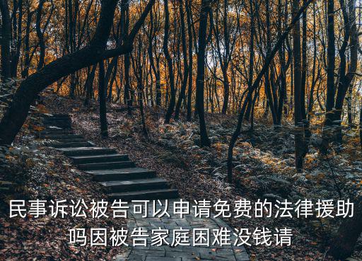 民事訴訟被告可以申請免費的法律援助嗎因被告家庭困難沒錢請