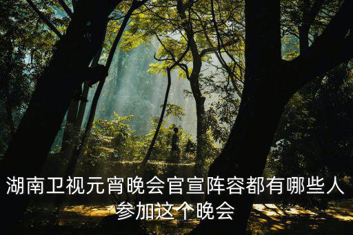 湖南衛(wèi)視元宵晚會(huì)官宣陣容都有哪些人參加這個(gè)晚會(huì)