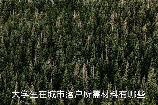 大學(xué)生在城市落戶所需材料有哪些