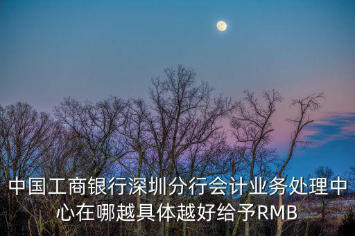 中國工商銀行深圳分行會計業(yè)務處理中心在哪越具體越好給予RMB