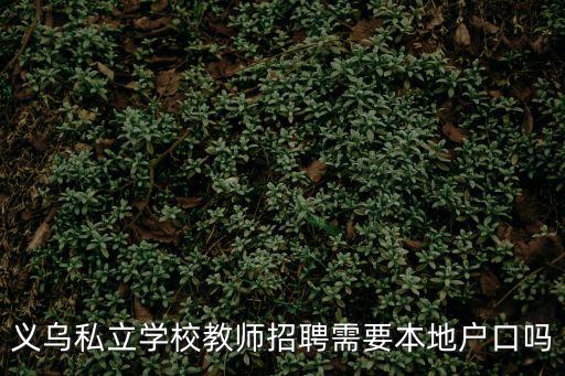 義烏私立學校教師招聘需要本地戶口嗎