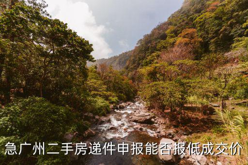 急廣州二手房遞件申報能否報低成交價