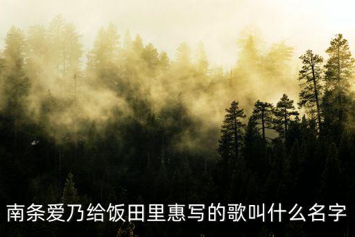 南條愛(ài)乃給飯?zhí)锢锘輰?xiě)的歌叫什么名字