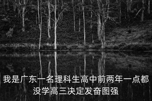 我是廣東一名理科生高中前兩年一點都沒學高三決定發奮圖強