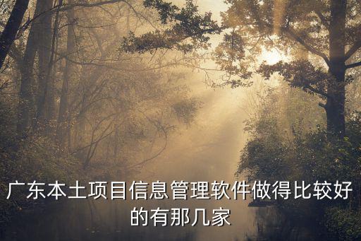 廣東本土項(xiàng)目信息管理軟件做得比較好的有那幾家
