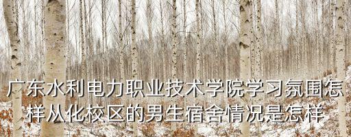廣東水利電力職業(yè)技術(shù)學(xué)院學(xué)習(xí)氛圍怎樣從化校區(qū)的男生宿舍情況是怎樣