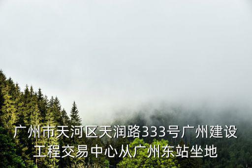 廣州建設工程交易中心，廣州市天河區天潤路333號廣州建設工程交易中心從廣州東站坐地