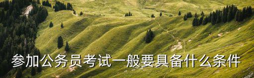 參加公務(wù)員考試一般要具備什么條件