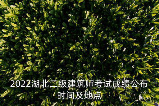 2022湖北二級建筑師考試成績公布時(shí)間及地點(diǎn)