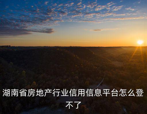 湖南省房地產(chǎn)行業(yè)信用信息平臺(tái)怎么登不了