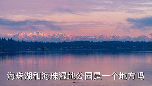 海珠湖和海珠濕地公園是一個地方嗎