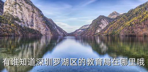 有誰知道深圳羅湖區(qū)的教育局在哪里哦