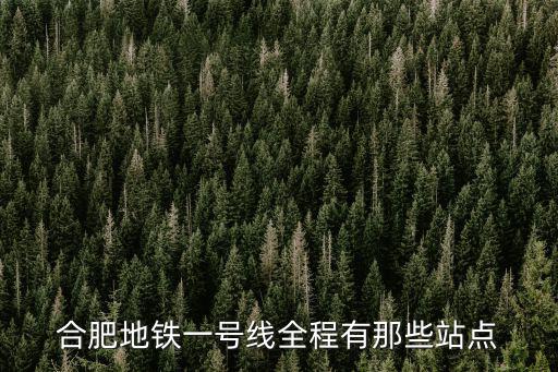 合肥地鐵一號(hào)線全程有那些站點(diǎn)